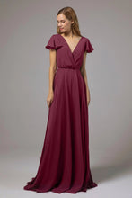Load image into Gallery viewer, A-Line Floor Length Chiffon Bridesmaid Dress
