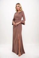 A-line Maxi Stretch Crepe Mother Dress