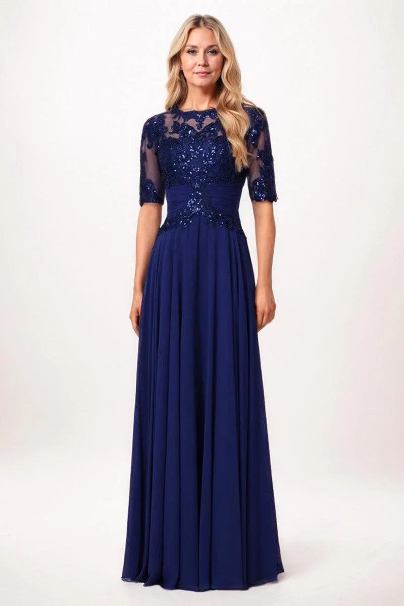 A-Line Maxi Chiffon Mother Dress