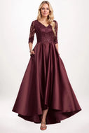 A-Line Midi Satin Mother Dress