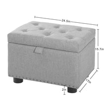 Load image into Gallery viewer, Storage Ottoman - Blue/Navy
