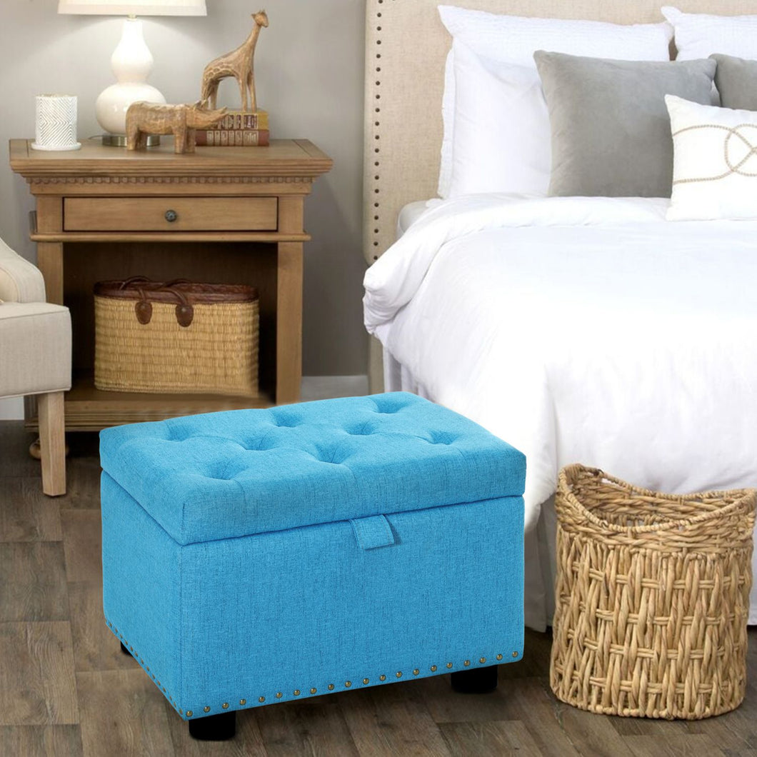 Storage Ottoman - Blue/Navy