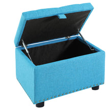 Load image into Gallery viewer, Storage Ottoman - Blue/Navy
