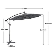 Load image into Gallery viewer, 10&#39; Cantilever Umbrella with LED lights
