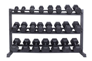 3-tier rack for rubber hex-dumbbells