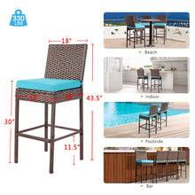 Load image into Gallery viewer, Rattan Bar Stool, Set of 2
